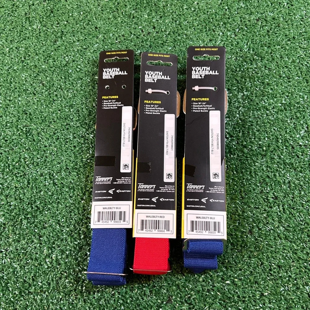 Easton Youth Baseball Belt Lot of 3 Elastic Pro-Strength Buckle Size 18